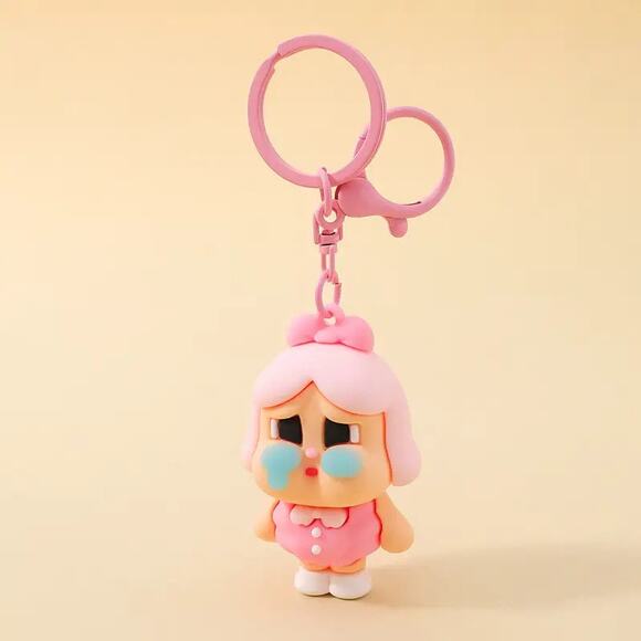 POP MART Crybaby Crying Again Series Figures Keychain - Pink - Picture 1 of 4
